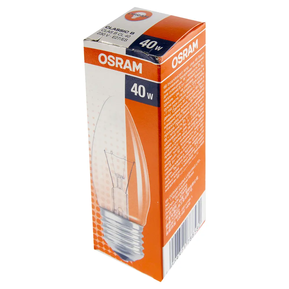 Лампа накаливания Osram свеча E27 40 Вт свет тёплый белый STLM-2200417 - Вид №1