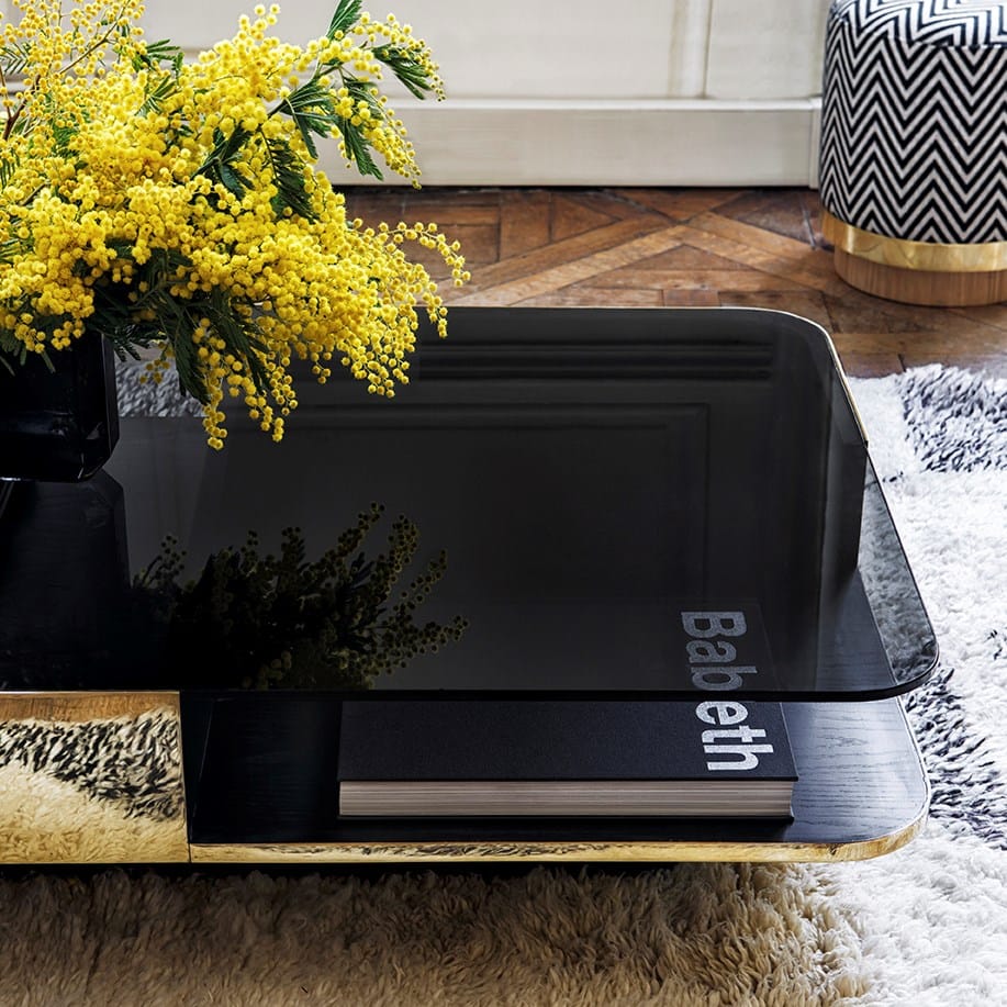 Прямоугольный журнальный столик из дерева и стекла в стиле 70-х годов для гостиной RED EDITION LOUNGE ARCH-00042019 - Вид №13