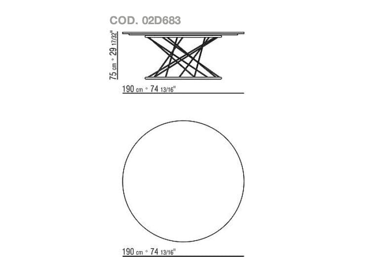 Круглый стальной стол с порошковым покрытием Flexform Torcello ARCH-00028021 - Вид №6