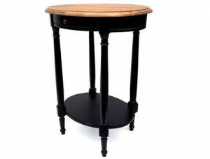 Кофейный столик овальный черный состаренный с коричневой столешницей Marcel & Chateau MARIA&STEFANIA MARCEL & CHATEAU 00-3966741 Черный