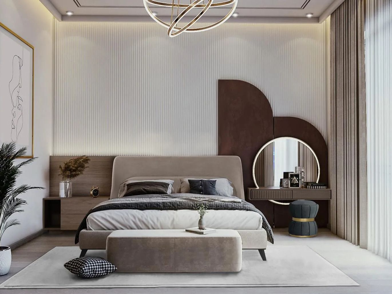 Двуспальная кровать из ткани ABLE HILTON ARCH-00143622 - Вид №4