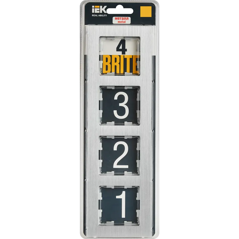 Рамка IEK Brite-4 для розеток и выключателей в алюминиевом исполнении 87761326 STLM-1105422 - Вид №3