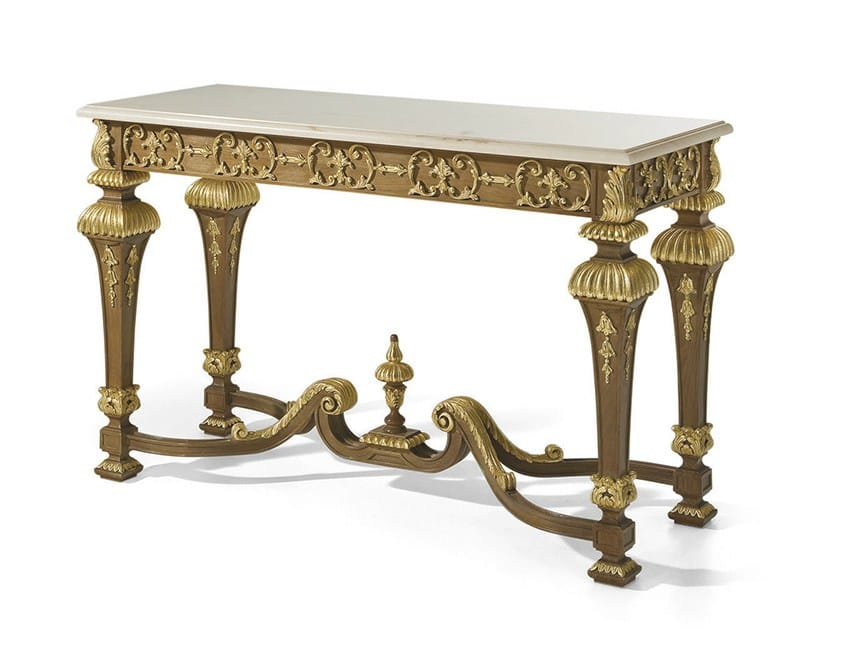 Дубовая консоль с мраморной столешницей OAK Галерея ARCH-00032806