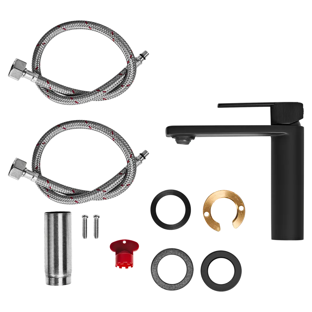 Смеситель для раковины KONSENSA Теано однорычажный цвет черный матовый STLM-2061025 - Вид №3