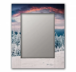 Зеркало настенное квадратное 60х60 см белое "Зима" ДОМ КОРЛЕОНЕ ДИЗАЙНЕРСКИЕ 00-3964933 Белый;голубой;синий