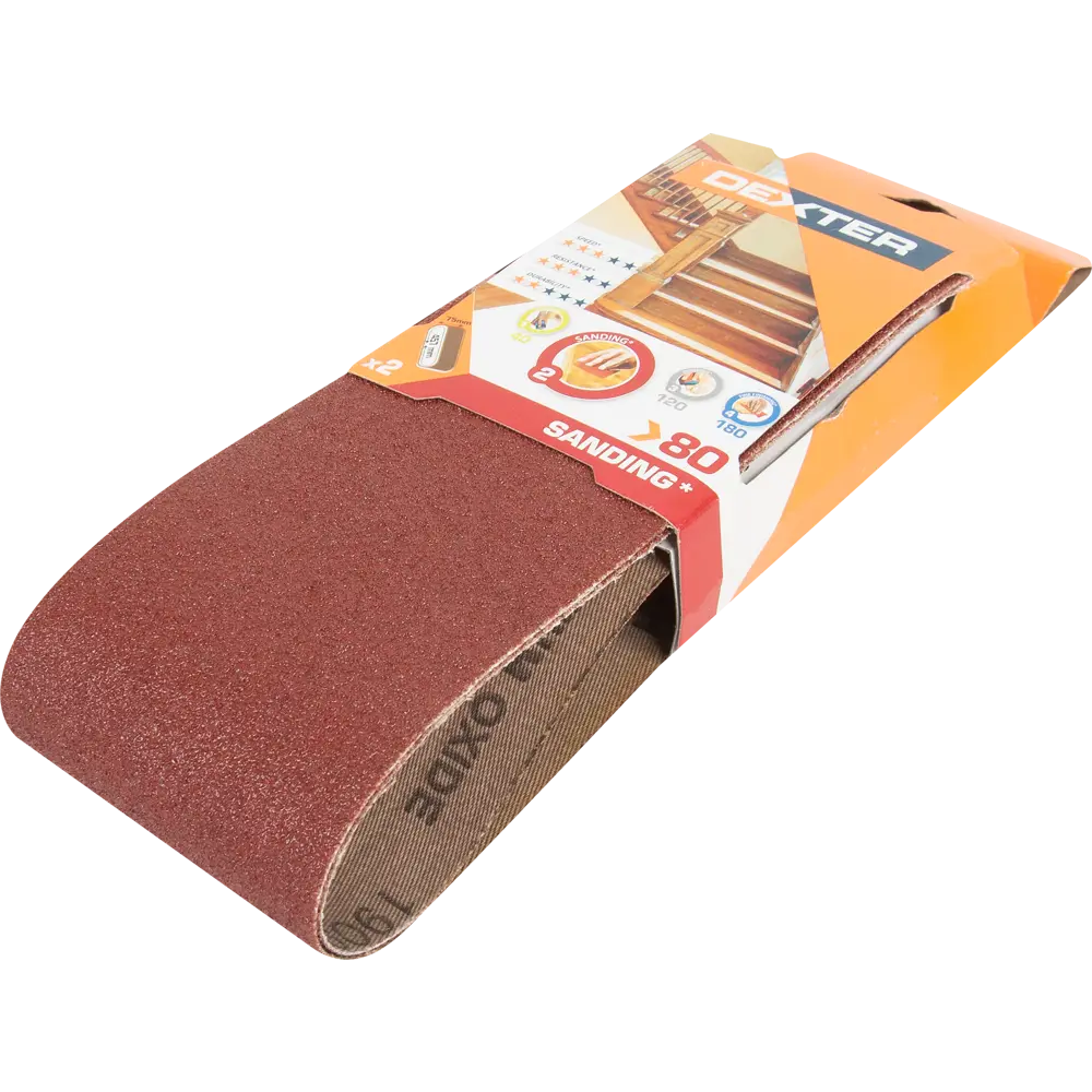 82307186 Лента шлифовальная Dexter P80 457x75 мм, 2 шт. STLM-0024317  - Вид №2