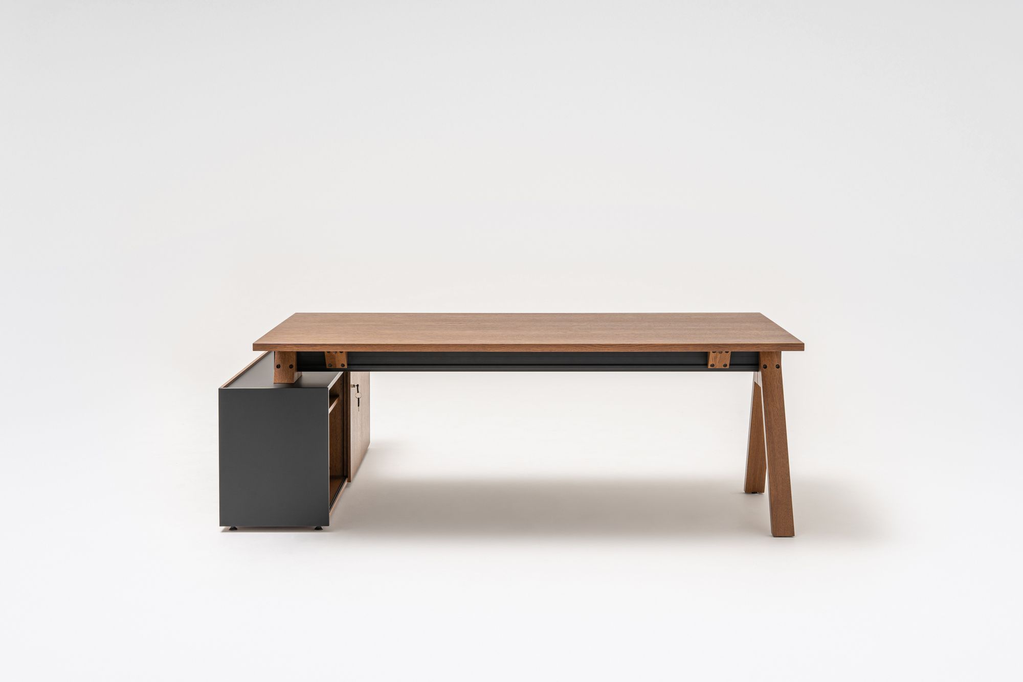 Деревянный угловой секционный стол со встроенной полкой MDD Viga ARCH-00080022 - Вид №28