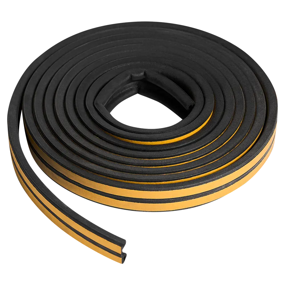 Уплотнитель EPDM для окон и дверей самоклеящийся Monlid P-профиль 6 м цвет черный STLM-2132547