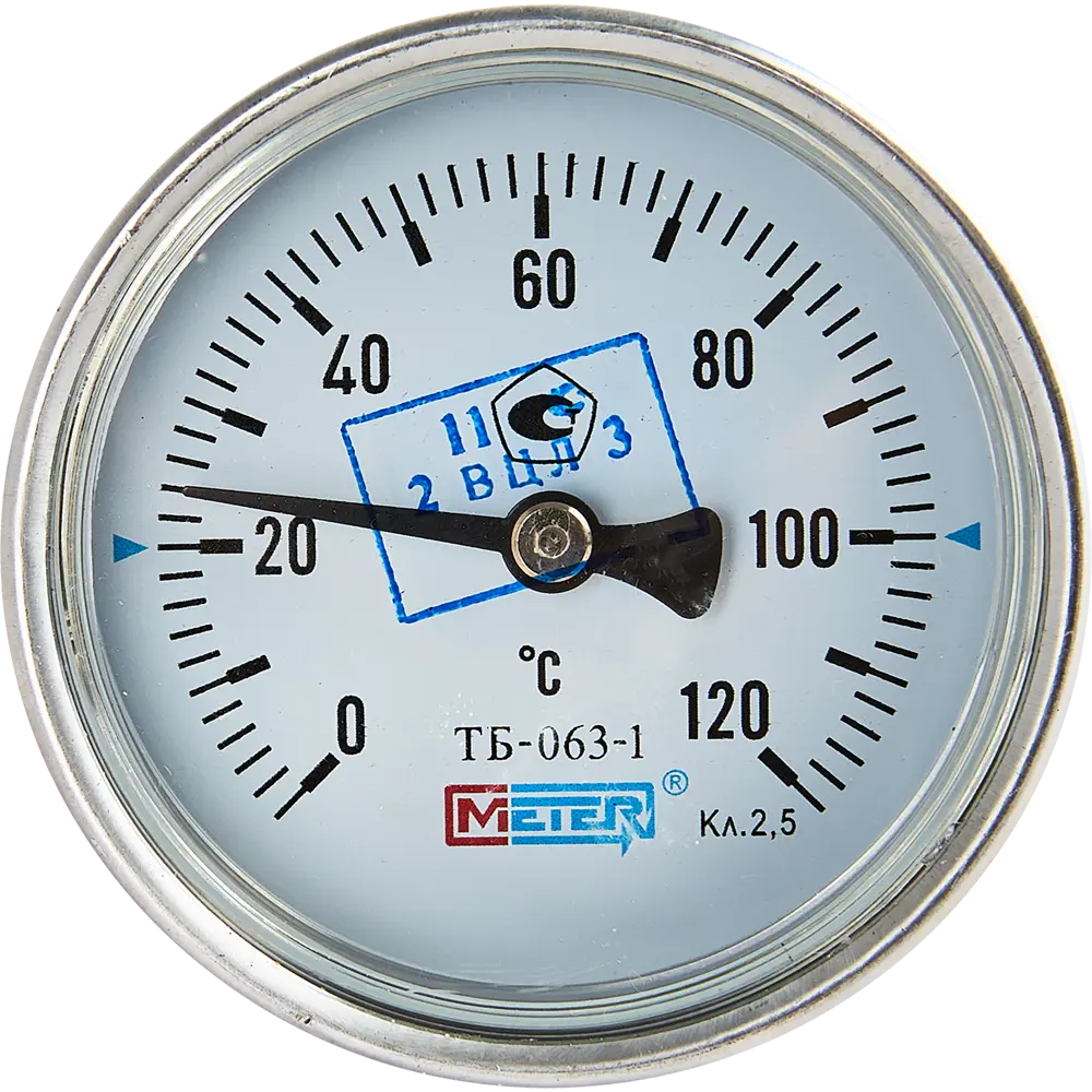 Термометр погружной Метер 120 C 80 мм 1/2" шток 80 мм