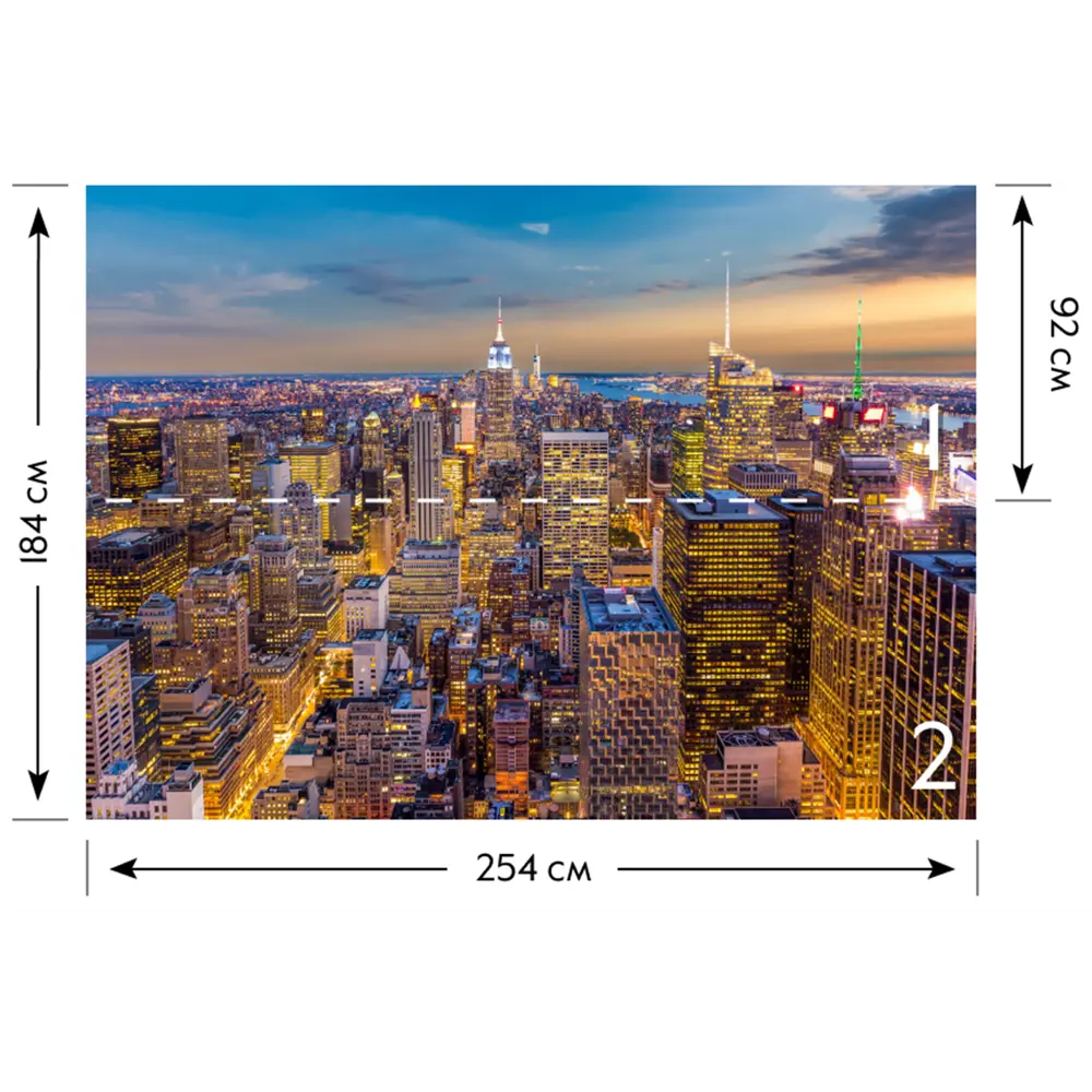Фотообои бумажные «Закат в Манхэттене» 254х184 см POSTERMARKET STLM-2150394 - Вид №3