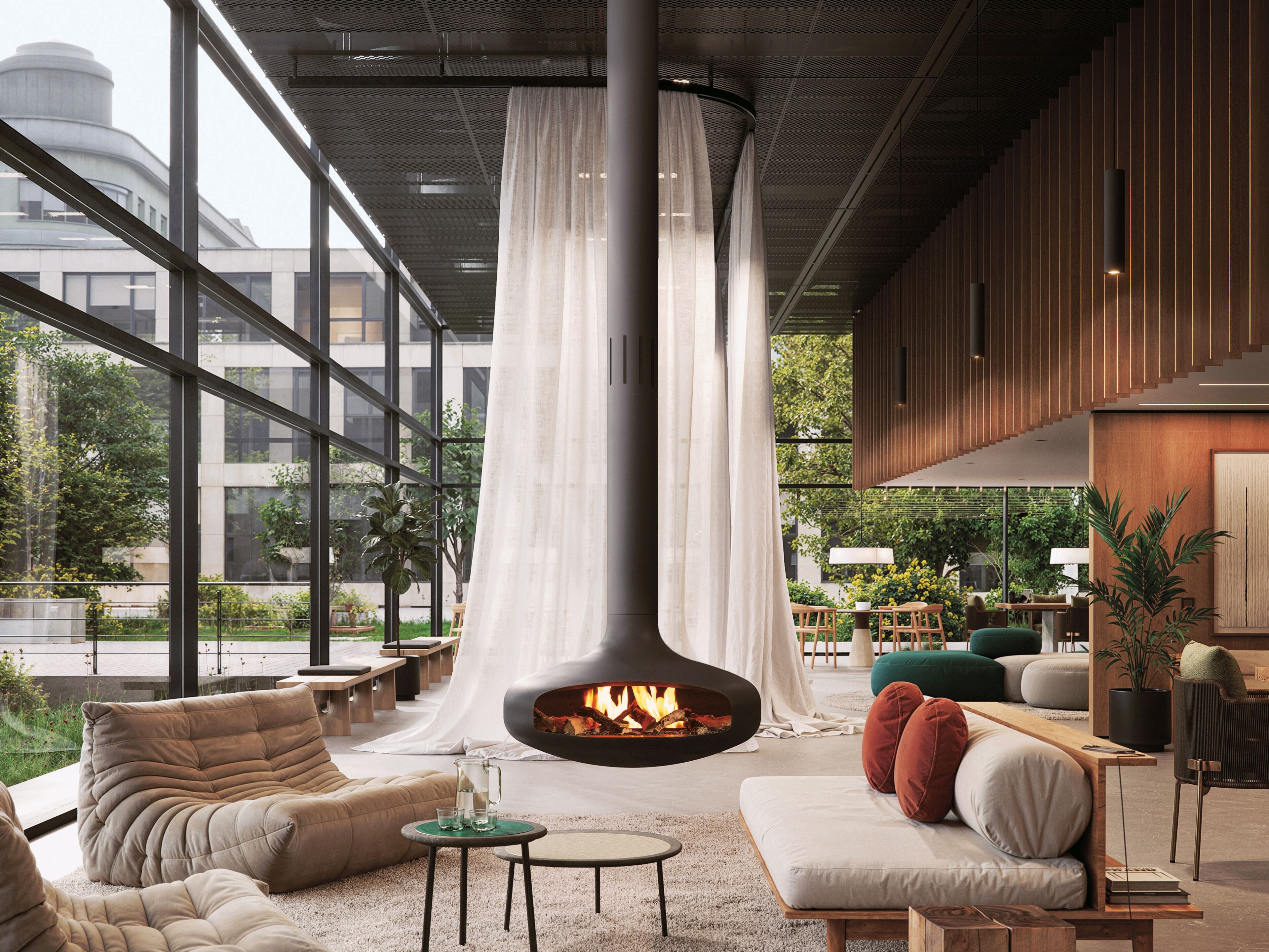 Вращающийся центральный декоративный камин Focus creation Domofocus ARCH-00068737