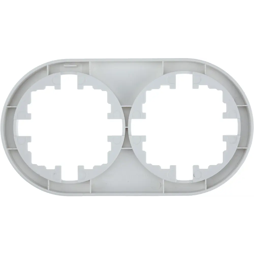 Рамка Lezard Vesna для розеток и выключателей - 2 поста, круглая белая 89424718 STLM-1564915 - Вид №1