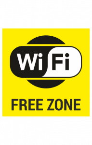 68722 Знак "Wi-Fi free, жёлтый фон"  Различные знаки для общественных мест размер 100 х 100 мм