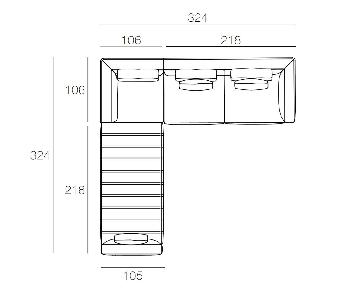 Угловой диван из ткани CTS SALOTTI Capetown ARCH-00130237 - Вид №3