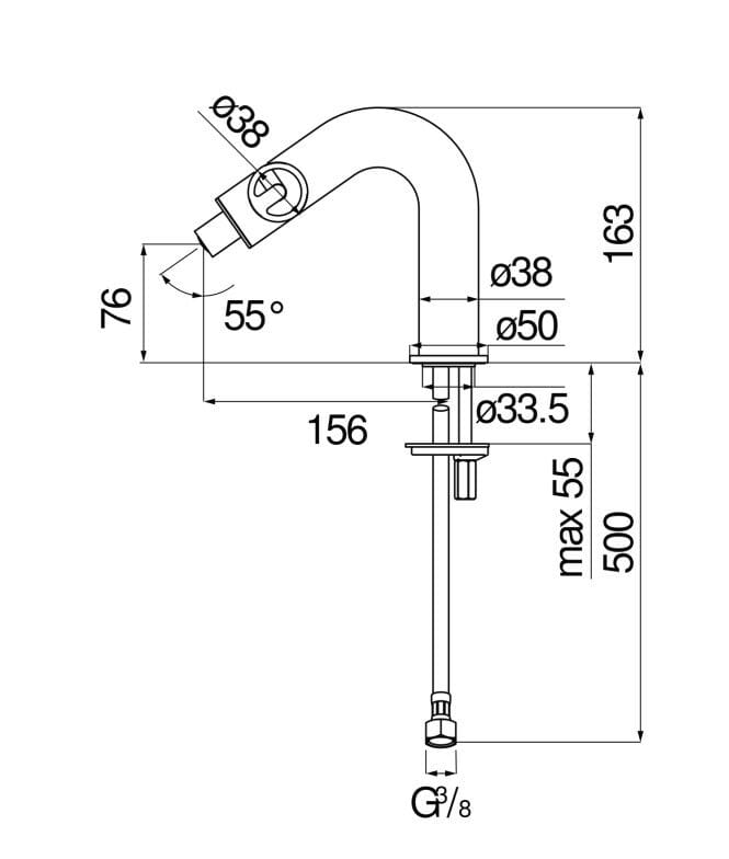 Однорычажный смеситель для биде без слива Nobili Солнце ARCH-00022235 - Вид №3