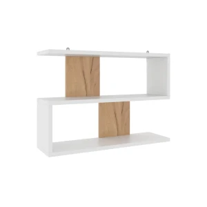 91588180 Настенная полка Velardy Fully Room 80x17 см ЛДСП цвет белый/дуб золотой крафт STLM-1331049