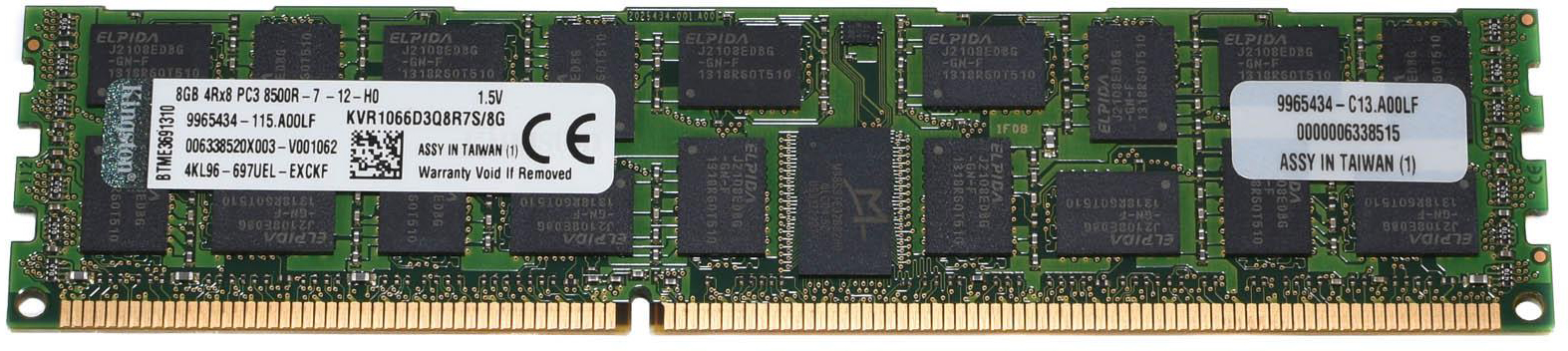 KVR1066D3Q8R7S/8G 8gb 1066mhz ddr3 ecc reg w/parity cl7 quad rank, x8 w/therm sen Kingston Santreyd 
