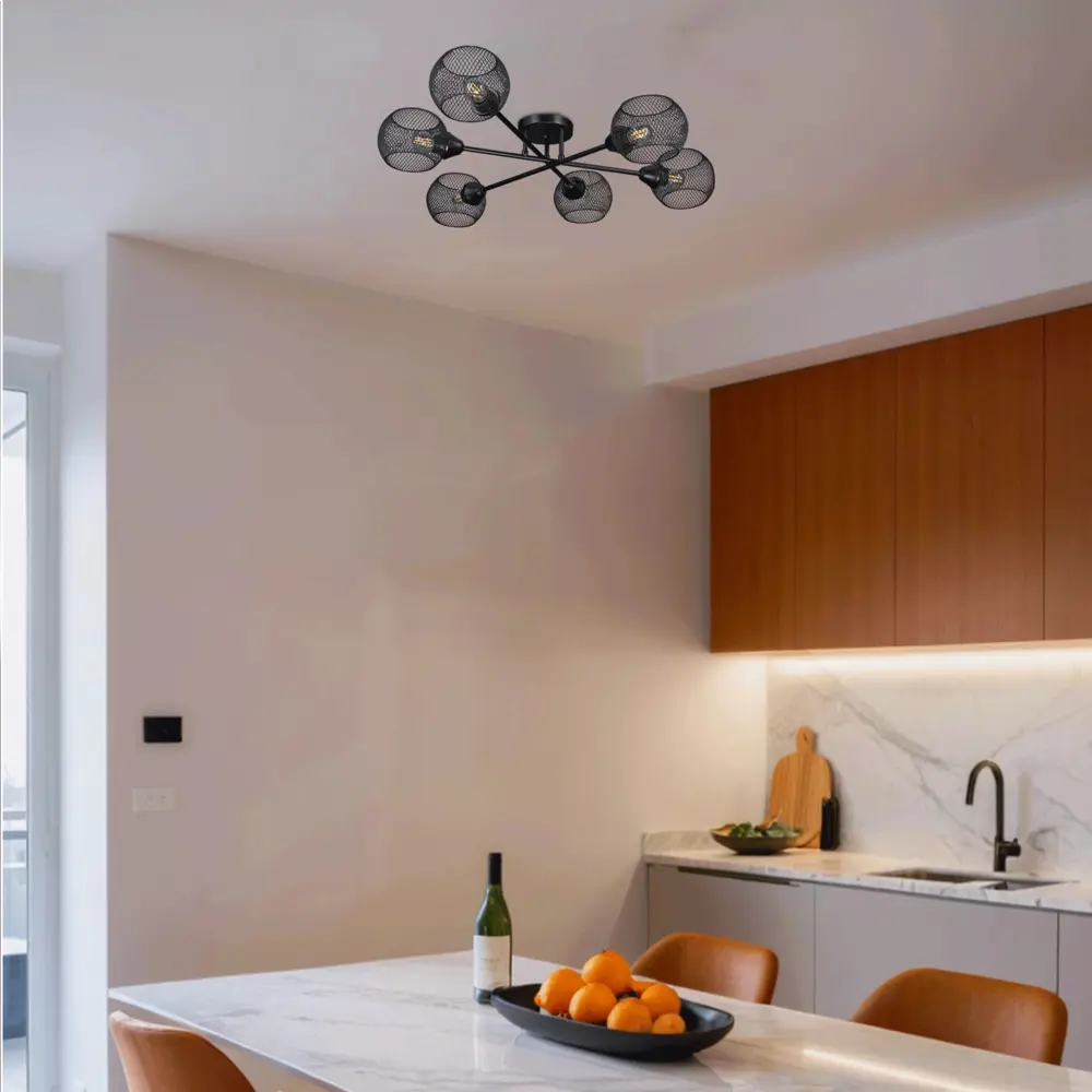 Люстра потолочная Эйр РС23634 6 ламп 18 м² цвет черный РОССВЕТ STLM-2022427 - Вид №10