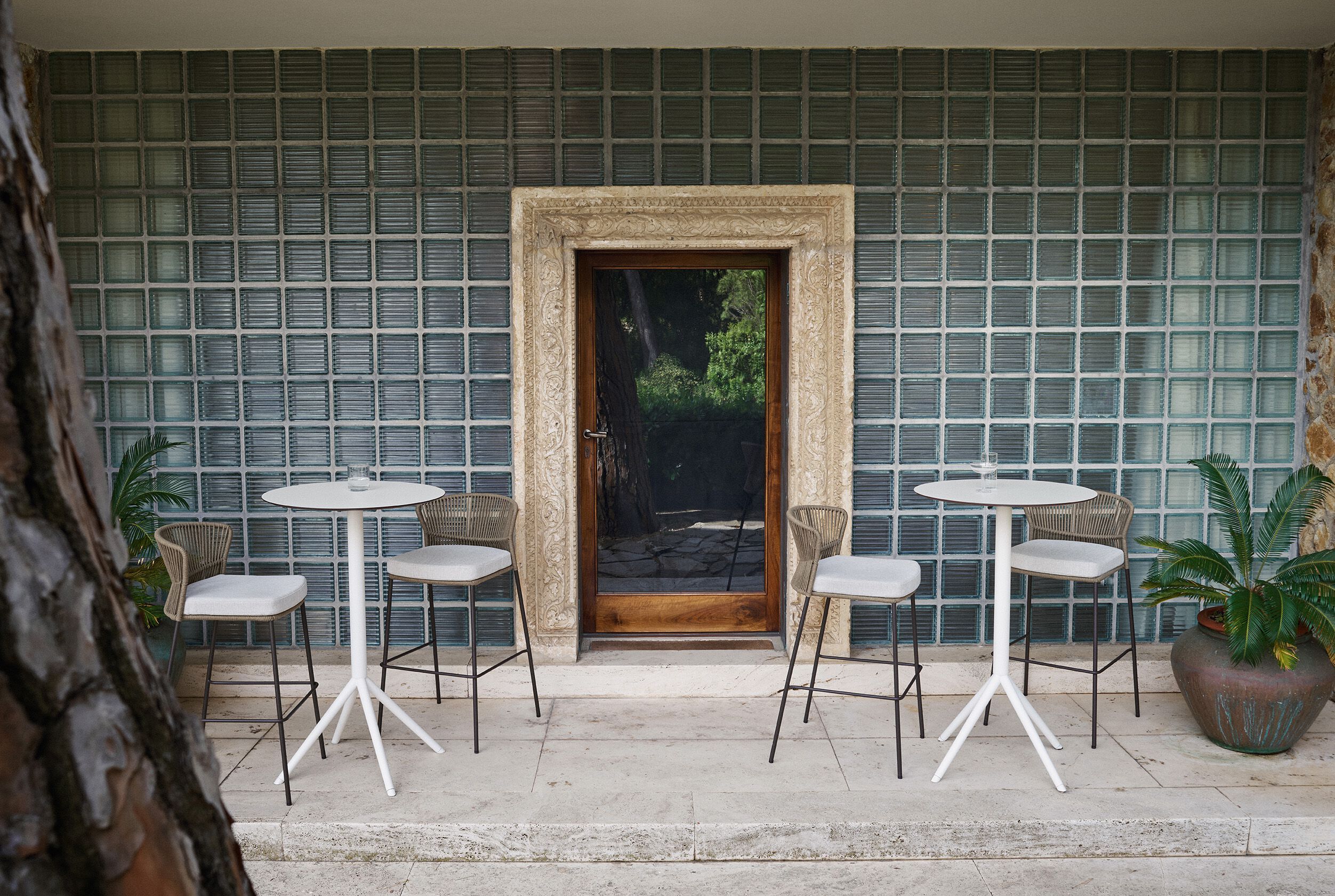 Высокий веревочный садовый стул со спинкой Potocco ARCH-00123335 - Вид №3