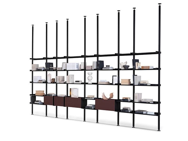 Книжный шкаф из анодированного алюминия с креплением пол-потолок DE PADOVA SAINTPAUL ARCH-00028198