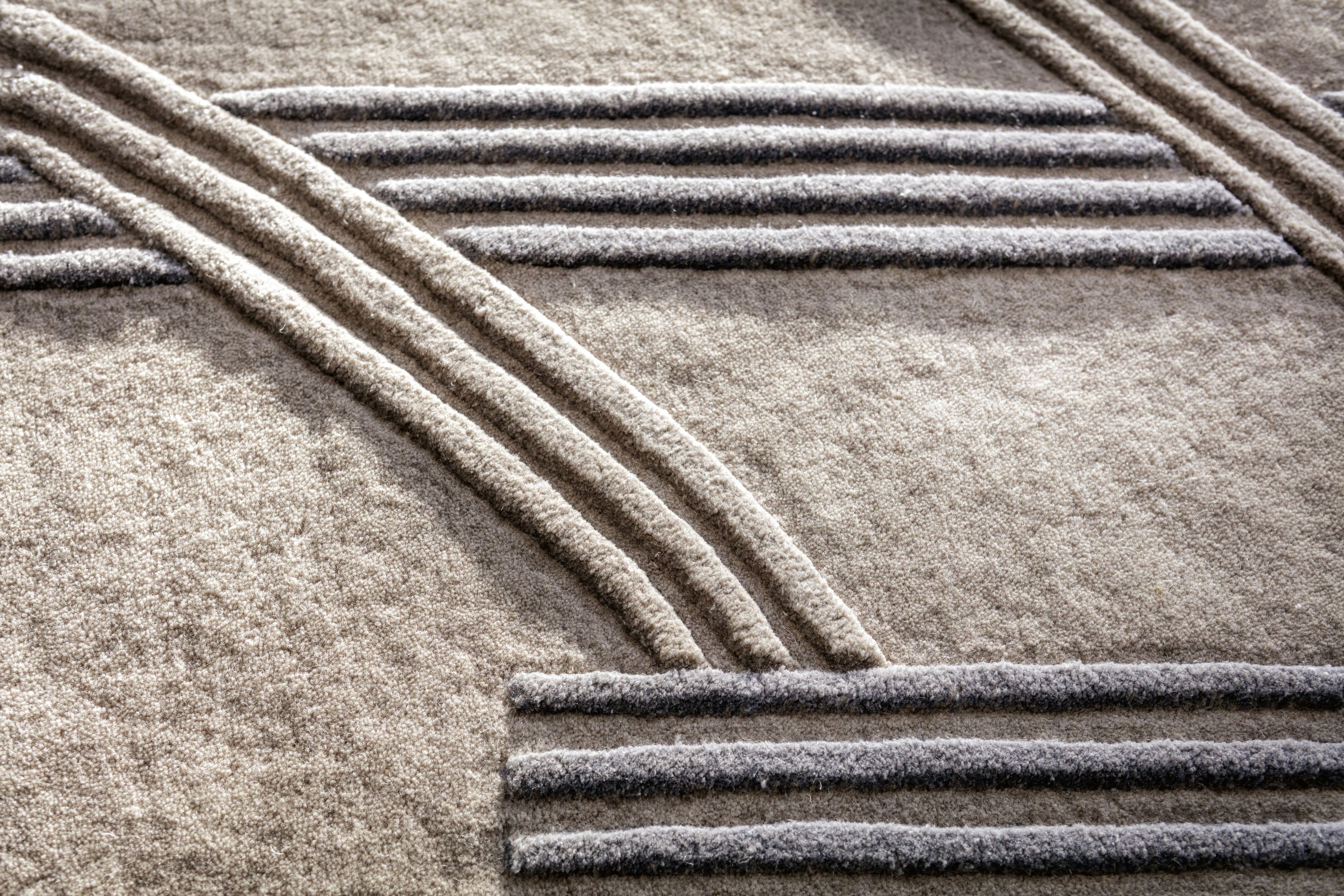 Ковер ручной работы из шерсти с геометрическим рисунком Bizzotto Italia DROP ARCH-00124384 - Вид №4