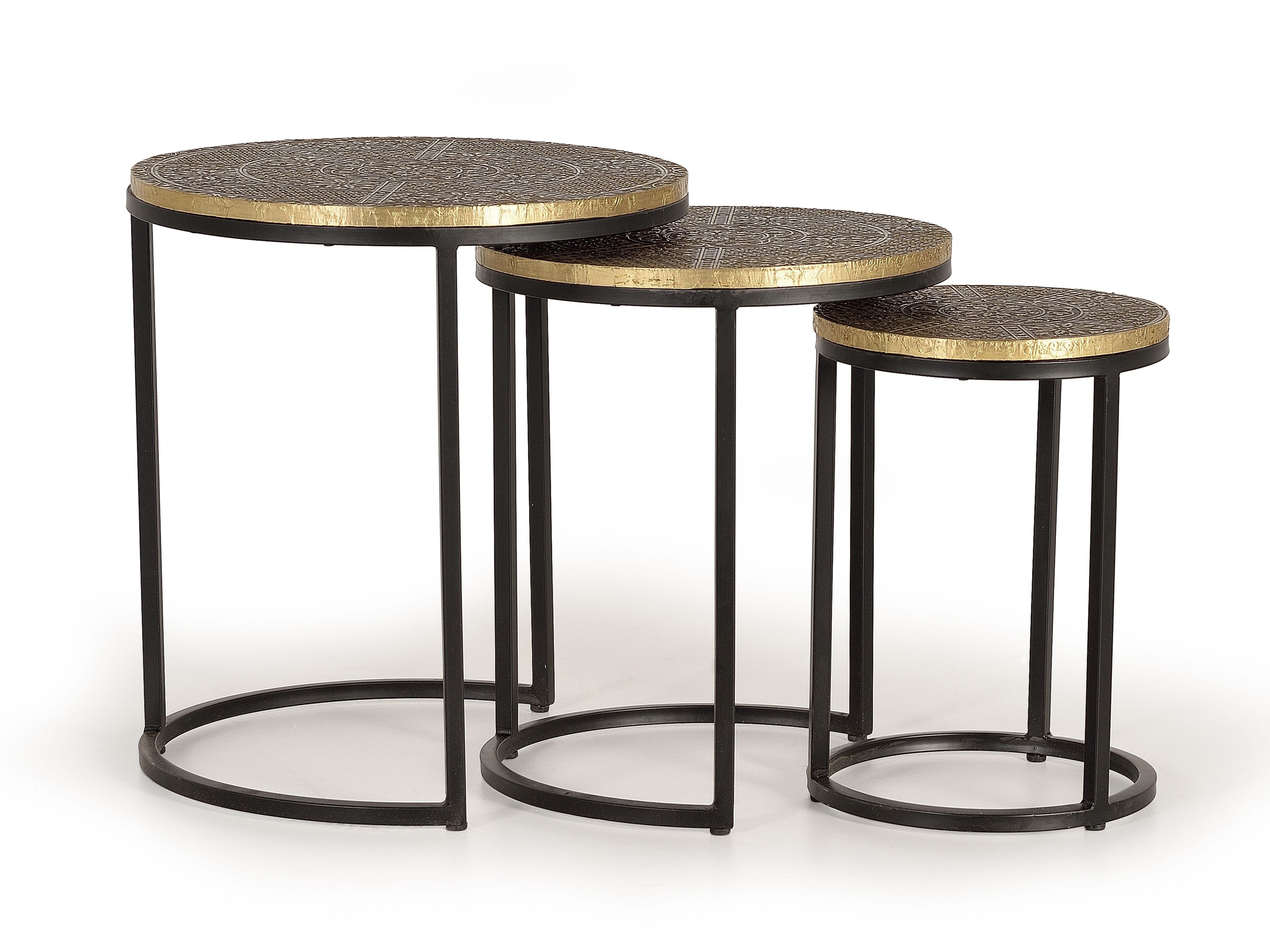 Штабелируемый круглый журнальный столик из бронзы Giner y Colomer 1028 ARCH-00032107