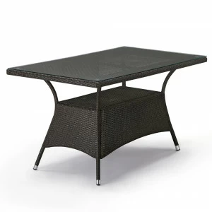 Плетеный стол, искусственный ротанг коричневый 140х80 см AFINA  240957 Коричневый