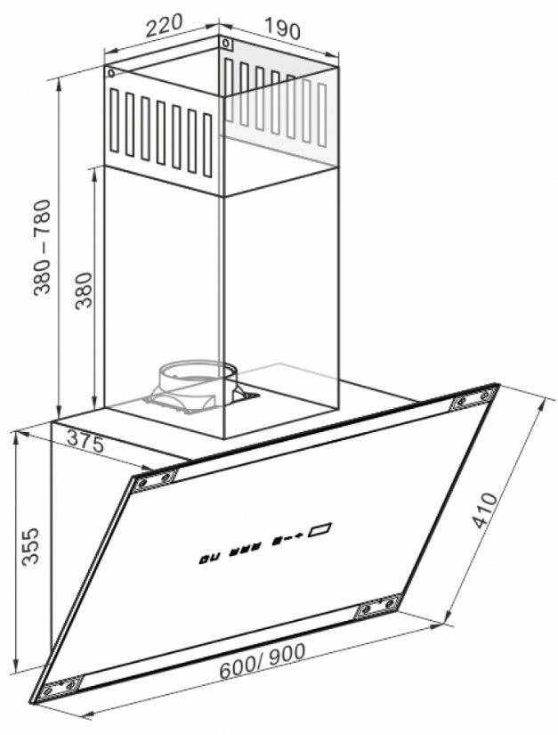 8141519 Вытяжка наклонная Kaiser AT 6445 AD Eco черный/золотистый STDN-0005665 - Вид №2