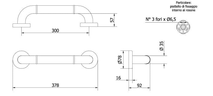 Прессованная алюминиевая фиксированная ручка для ванной комнаты Thermomat нейлон ARCH-00096258 - Вид №1