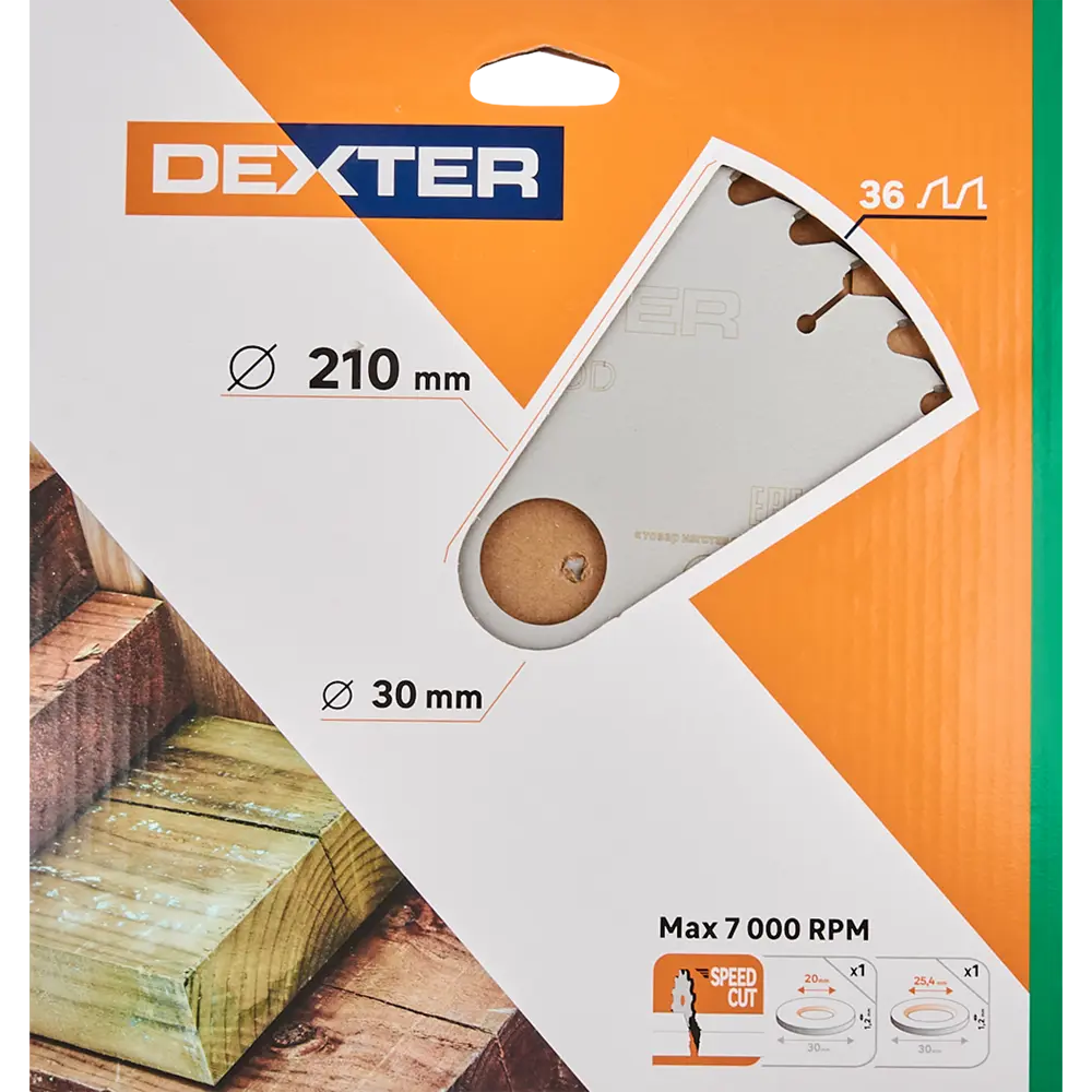 Диск циркулярный по дереву Dexter 210x30/25.4/20 мм 36 зубов STLM-2171088 - Вид №1