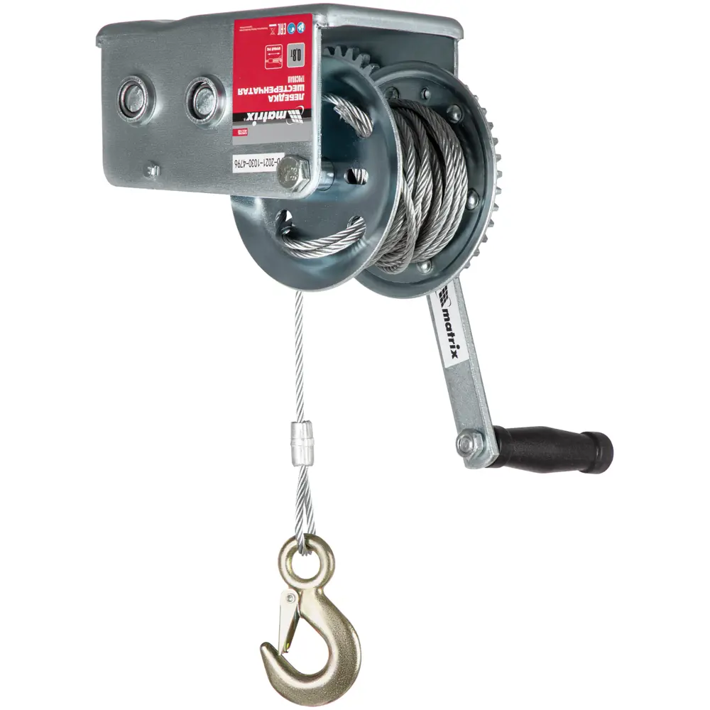 Лебедка шестеренчатая Matrix грузоподъемность до 800 кг STLM-2090319 - Вид №1