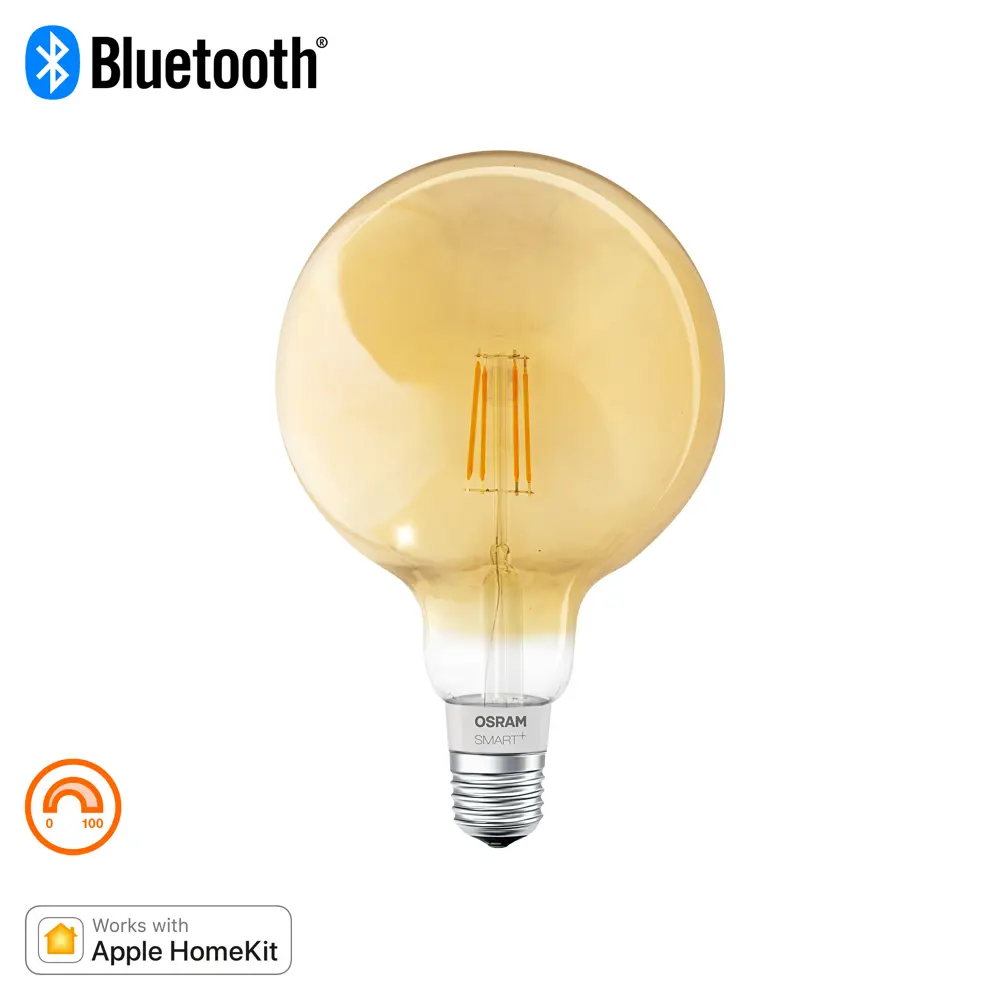 Лампа умная светодиодная Osram Smart Plus E27 220-240 В 5.5 Вт шар большой золотистая 600 лм, теплый белый свет LEDVANCE STLM-2046314 - Вид №3