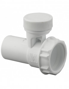 443300 001 00  Клапан противовакуумный и шумоподавляющий для сифона, Д. 32 мм, белый пластик Valentin Белый