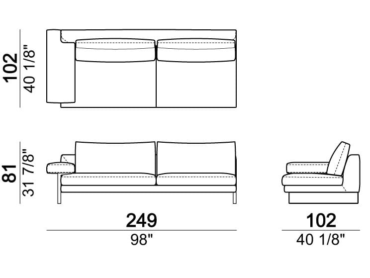 Секционный диван из ткани Arketipo EGO ARCH-00102437 - Вид №12