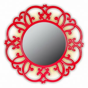 Круглое зеркало настенное красное TIFFANY IN SHAPE TIFFANY 00-3860105 Красный
