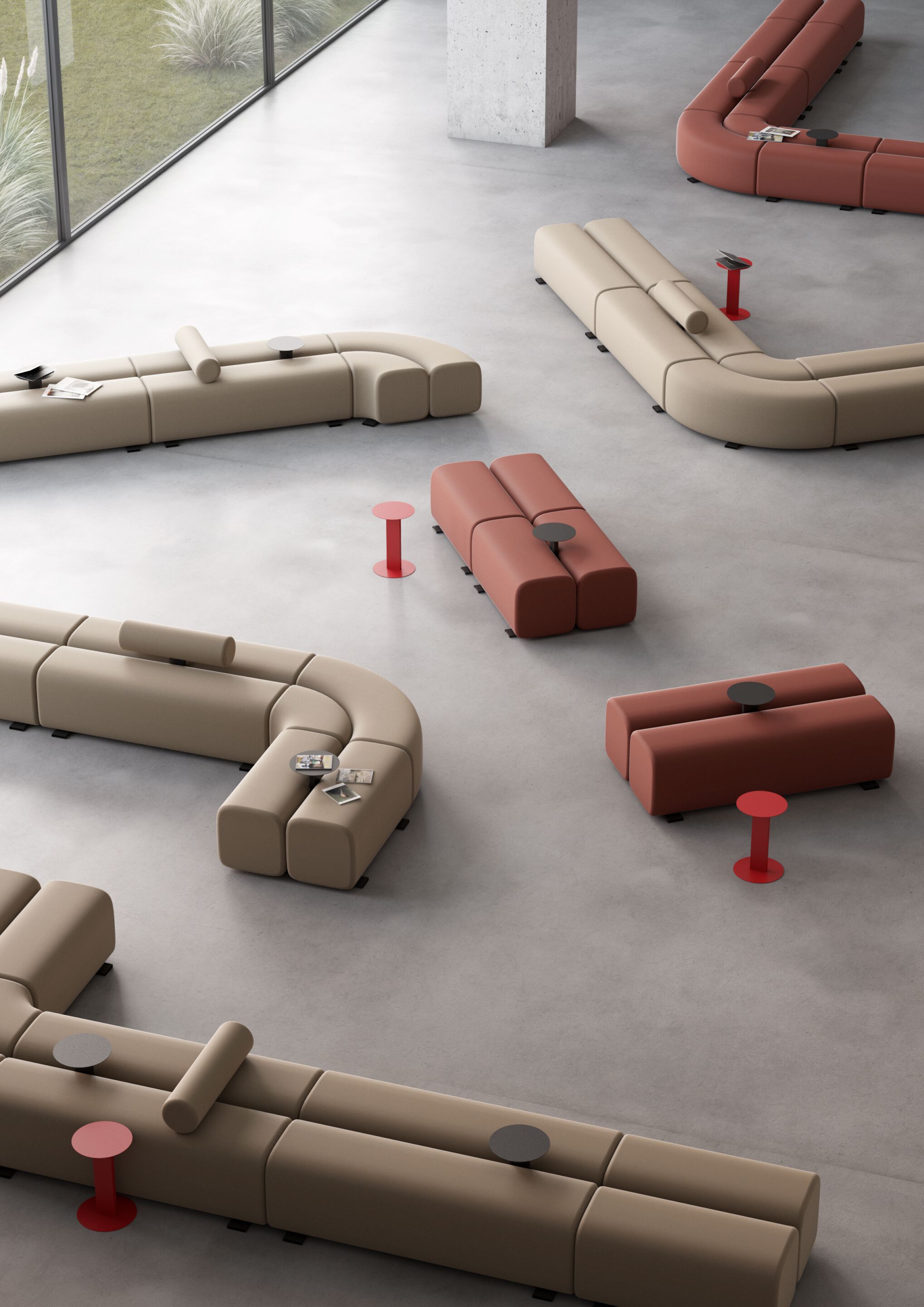 Окрашенный металлический круглый журнальный столик IBEBI Dotline ARCH-00140596 - Вид №2