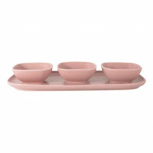 Тарелка фарфоровая с 3 салатниками розовые "Форма" MAXWELL & WILLIAMS ФОРМА 00-3946550 Розовый