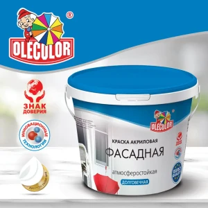 Краска фасадная OLECOLOR 4300010495 19 л цвет белый