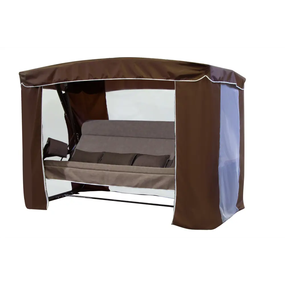 Качели садовые Амстердам 4-х местные до 400 кг коричневый/серый Zalger Garden STLM-2111492 - Вид №2