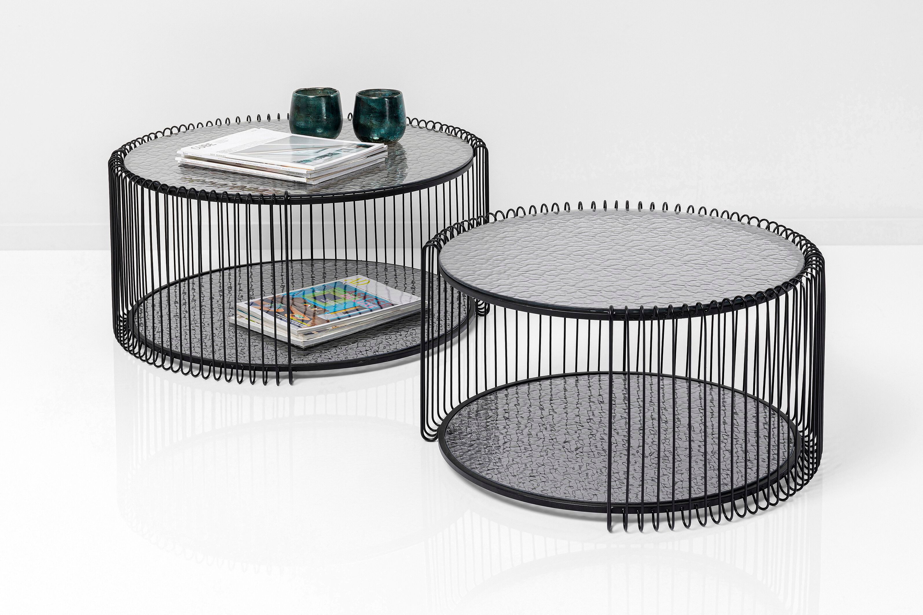 Круглый журнальный столик из стали и стекла KARE Design ARCH-00136644 - Вид №2