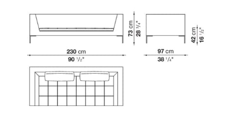 3-местный тканевый диван B&B Italia ARCH-00101790 - Вид №2