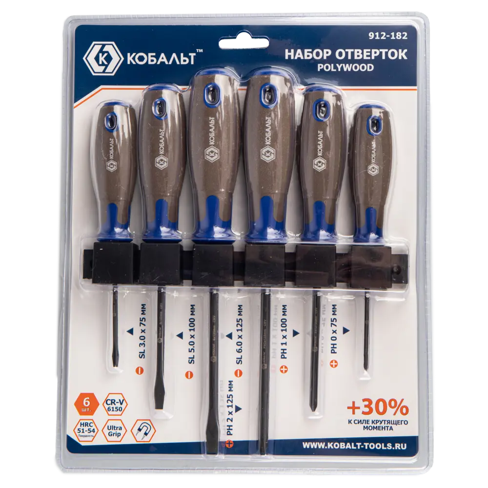 Набор отверток Кобальт 912-182 из хромованадиевой стали, 6 предметов 89373948 STLM-1563886 - Вид №2