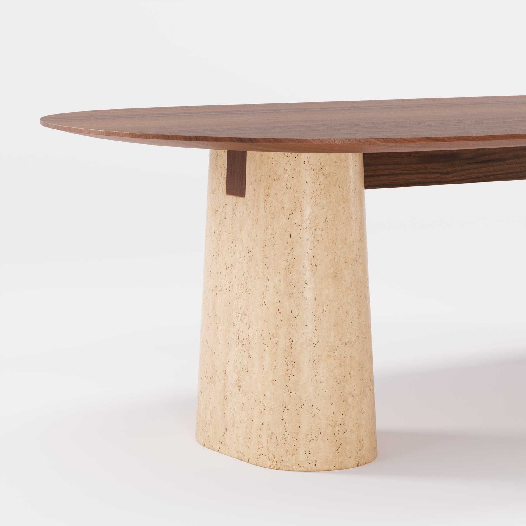 Деревянный овальный стол с травертиновым основанием Wewood Anchor ARCH-00015145 - Вид №6