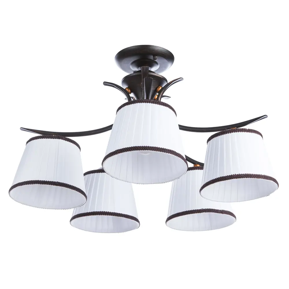 Люстра Irene 5xE14x40 Вт, металл/текстиль, цвет тёмное дерево/белый Arte Lamp STLM-2187519 - Вид №2