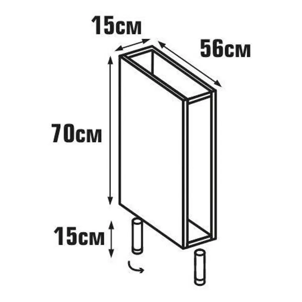 Каркас напольный 15x70x56 см, ЛДСП, цвет белый 18793248 STLM-2123752 DELINIA  - Вид №6