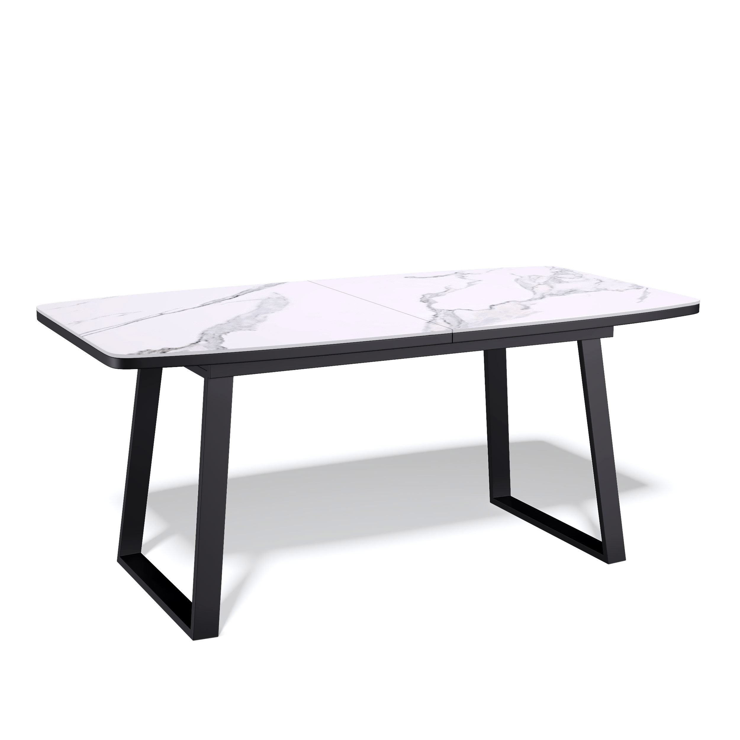 91054064 Кухонный стол прямоугольный 325176 140-180x80x76 см керамика цвет бело-черный AZ STLM-0459693 KENNER