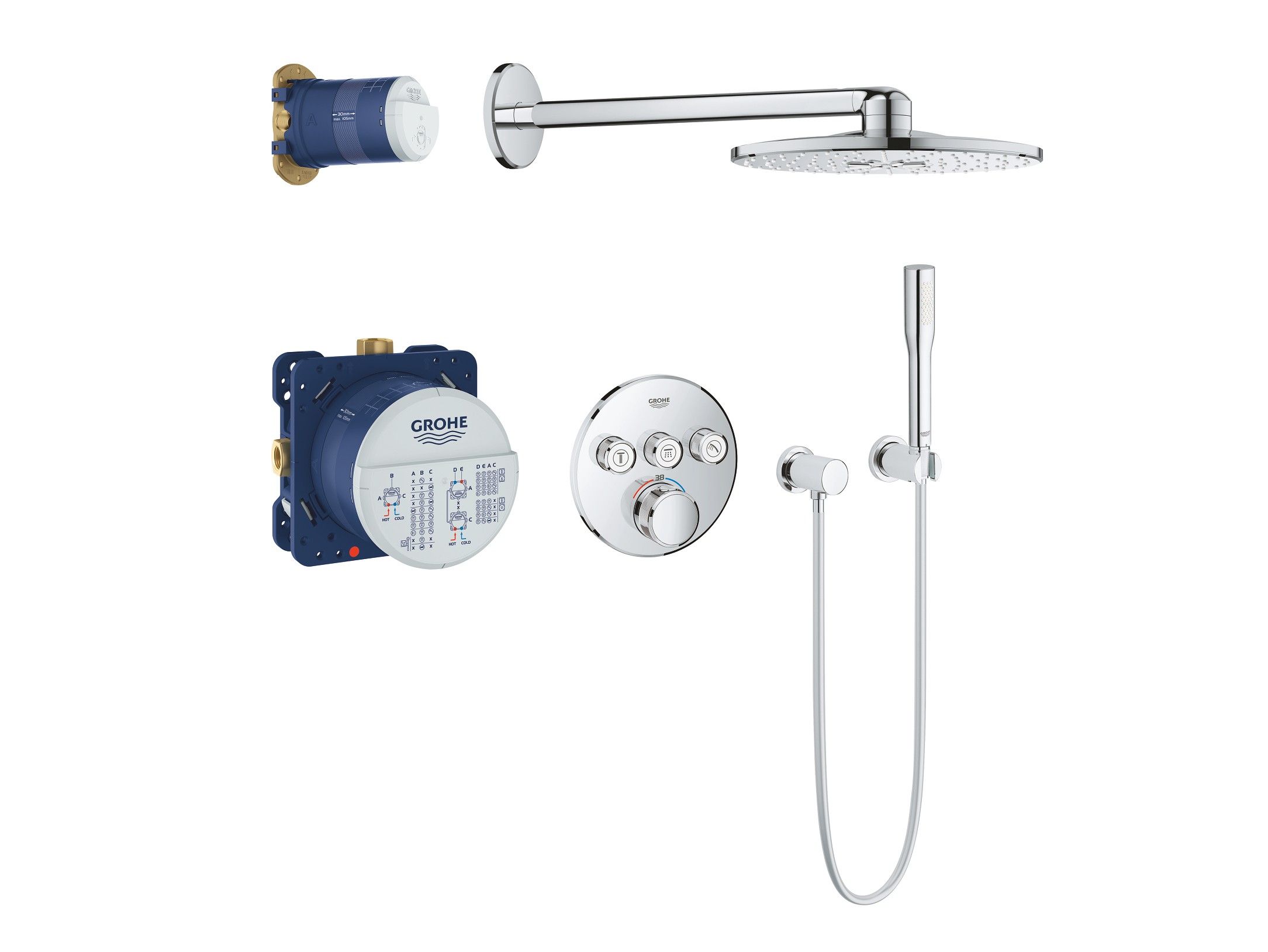 Набор для душа с ручным душем Grohe Grohtherm SmartControl ARCH-00137569