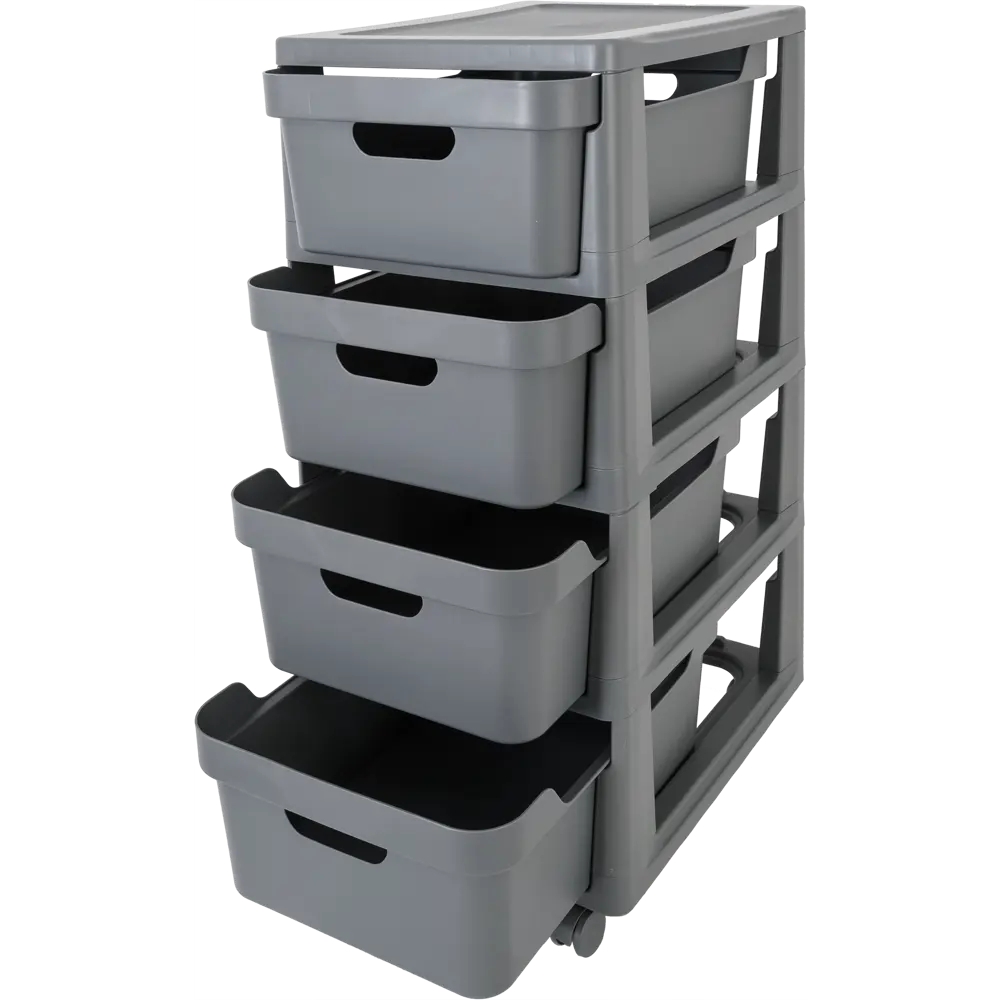 Комод LUXE 4 ящика 30x38.5x69 см пластик цвет серый 82995145 STLM-2094170 Santreyd  - Вид №1