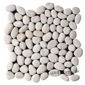 Мозаика из гальки Lux4home PEBBLE TILES Камни из гальки Pebble tiles White Timor
