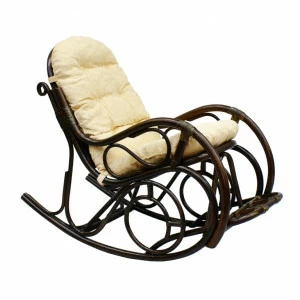 Кресло-качалка темно-коричневое Indo Classik ЭКО ДИЗАЙН ПЛЕТЕНАЯ 009701 Бежевый;коричневый